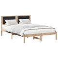 vidaXL Rám postele Čierna 150 x 200 cm Masívne borovicové drevo