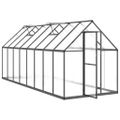 vidaXL Skleník s podkladovým rámom antracitový 445x169x195 cm hliník