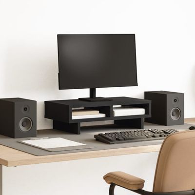 vidaXL Stojan na monitor čierny 50x27x15 cm kompozitné drevo