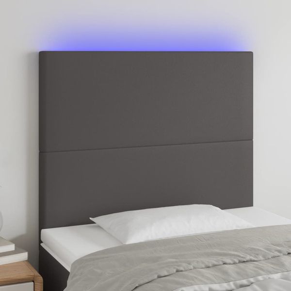 VidaXL Čelo postele sivé 90x5x118/128 cm umelá koža
