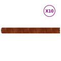 vidaXL Obrubník trávnika 10 pcs 10 x 103 cm Poveternostne odolná oceľ