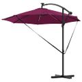 vidaXL Slnečník 294 x 294 x 248 cm Polyester a hliník Bordeaux červená