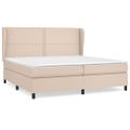 vidaXL Boxspring posteľ s matracom kapučínová 200x200 cm umelá koža