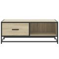 vidaXL Konferenčný stolík dub sonoma 90x57x35 cm kompozit. drevo a kov
