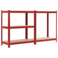 vidaXL Úložné police 2 ks červené 80x40x180 cm oceľ a MDF