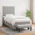 vidaXL Posteľný rám boxsping s matracom bledosivý 90x200 cm látka