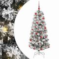 vidaXL Umelý Sklápací Vianočný Stromček 150 LED Zelená a biela 150 cm