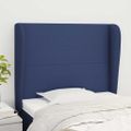 vidaXL Čelo postele so záhybmi modré 83x23x118/128 cm látka