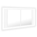 vidaXL LED kúpeľňová zrkadlová skrinka biela 90x12x45 cm akryl