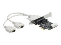 Sériový adaptér - PCIe 2.0 nízky profil - RS-232 x 2 - čierna