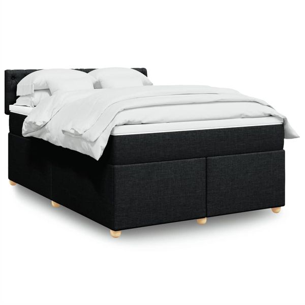 vidaXL Boxspring posteľ s matracom čierny 140x190 cm látka