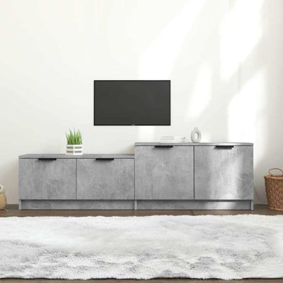 vidaXL TV stolík betónový sivý 158,5x36x45 cm spracované drevo