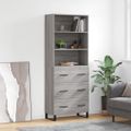 vidaXL Vysoká skrinka sivý dub sonoma 69,5x34x180 cm spracované drevo