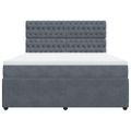 vidaXL Posteľný rám boxspring s matracom tmavosivý 180x200 cm zamat