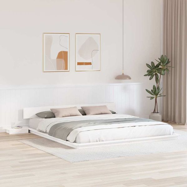 vidaXL Rám postele Biela 200 x 200 cm drevo