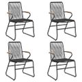 vidaXL Záhradné stoličky 4 ks čierne 58x59x85,5 cm PVC ratan