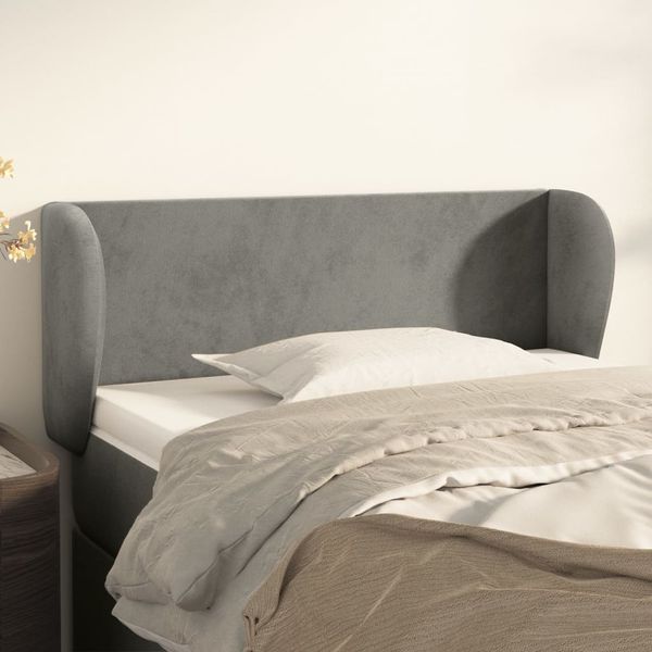 vidaXL Čelo postele so záhybmi bledosivé 83x23x78/88 cm zamat