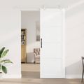 vidaXL Posuvné dvere Biela 83 x 232 cm Borovicový masív