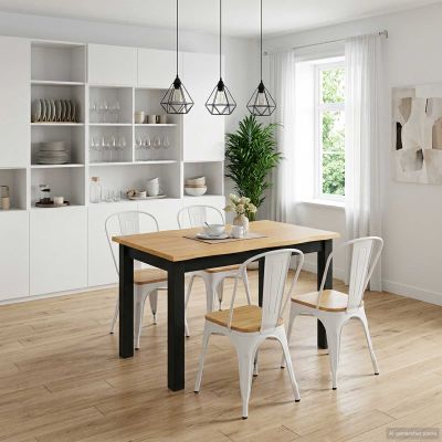 VidaXL Jedálenský stôl EKAI Čierna 112 x 70 x 76,5 cm Borovicový masív