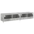 vidaXL TV nástenné skrinky s LED svetlami 2 ks betón. sivé 80x35x31 cm