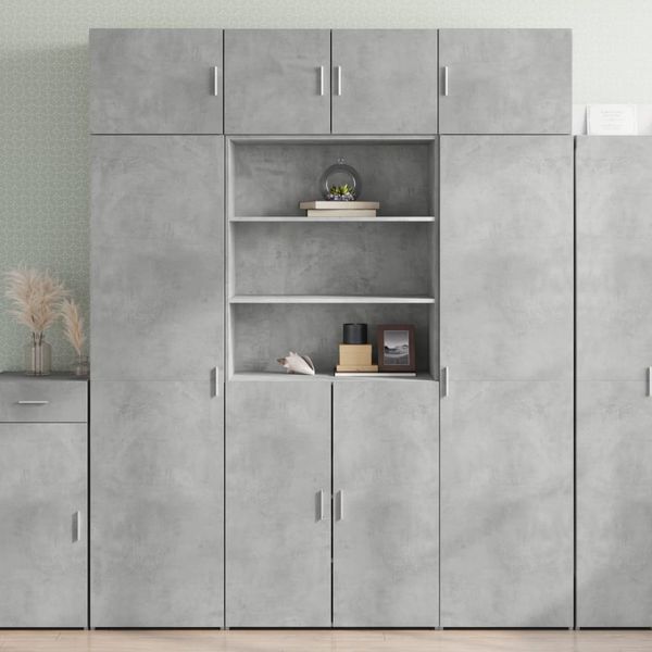 vidaXL Vysoká skrinka sivá 80x42,5x185 cm kompozitné drevo