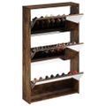 vidaXL Botník so zrkadlom 3-poschodový dymový dub 63x17x102,5 cm