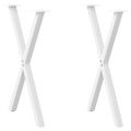 vidaXL Nohy k jedálenskému stolu v tvare X, 2 ks, biele, 57 x (72-73) cm, oceľové