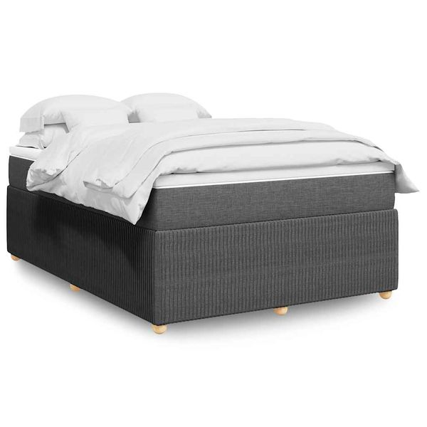 vidaXL Boxspring posteľ s matracom tmavosivá 140x190 cm látka
