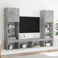 vidaXL 5-dielne TV nástenné skrinky s LED betónovo sivé kompozit.drevo