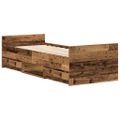 vidaXL Posteľný rám bez matraca staré drevo 100x200cm kompozitné drevo
