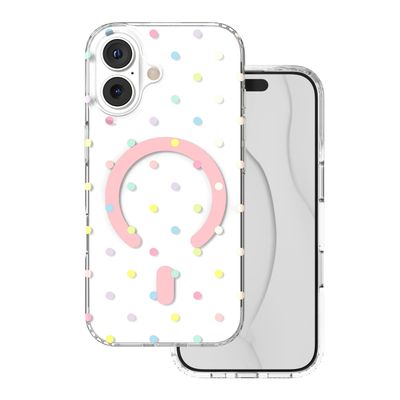Bubble Dots Mag puzdro pre iPhone 17 6,3'' biele