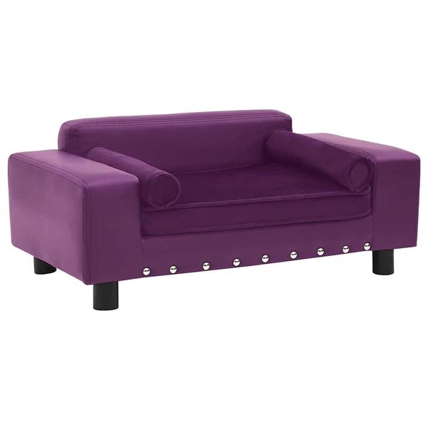 vidaXL Pohovka pre psa, vínovo červená 81x43x31 cm, plyš a umelá koža