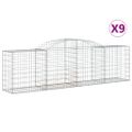 vidaXL Oblúkové gabionové koše 9 ks 300x50x80/100cm pozinkované železo