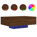 vidaXL Konferenčný stolík s LED svetlami hnedý dub 85x55x31 cm