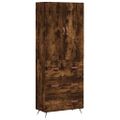 vidaXL Vysoká skrinka dymový dub 69,5x34x180 cm spracované drevo