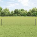 vidaXL Hexagonálny plot s stĺpom 100 x 0,4 m PVC potiahnutá oceľ Sivá