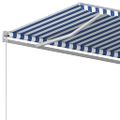 vidaXL Automaticky zaťahovacia markíza so stĺpikmi 3x2,5 m modro-biela