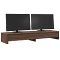 vidaXL Stojan na monitor a zásuvky hnedý dub 100x27x15cm borovica