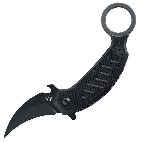 FOX knives FX-826 PIKAL taktický vreckový nôž - karambit 6 cm, celočierna, G10
