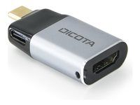 Video adaptér - USB-C samec na HDMI, USB-C samica - strieborná - podpora 4K60Hz, USB napájanie (100W)