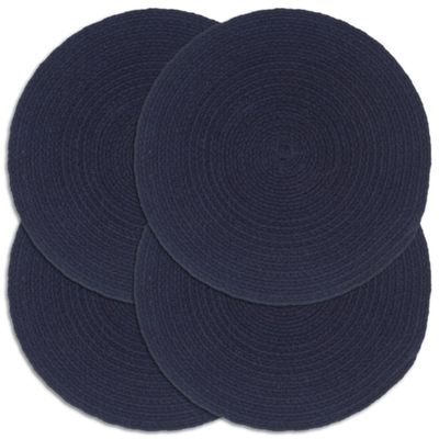 vidaXL Prestierania 4 ks námornícke-modré 38 cm bavlnené okrúhle