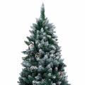 vidaXL Umelý vianočný stromček s LED a setom gulí a šiškami 210 cm