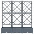 vidaXL Záhradný kvetináč 3 ks Svetlosivá 120 x 40 x 125,5 cm PP