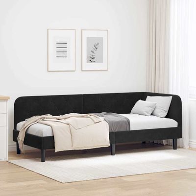 vidaXL Rohový rám postele Čierny 80 x 200 cm Zamat