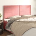 vidaXL Čelo postele ružové 180x5x118/128 cm zamatové