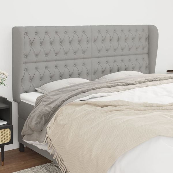 vidaXL Čelo postele so záhybmi bledosivé 203x23x118/128 cm látka