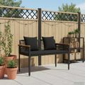 vidaXL Vonkajšia lavička 2 -Seater 117 x 54 x 74.5 cm polyratan Čierna