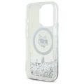 Karl Lagerfeld puzdro pre iPhone 16 Pro 6,3" KLHMP16LLGCHSGH priehľadné Hard Liquid Glitter Choupette Head MagSafe
