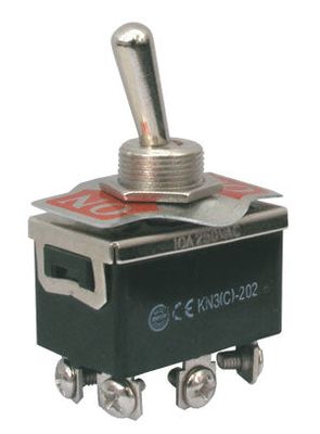 Prepínač páčkový 2pol./6pin ON-ON 250V/10A skrutkový