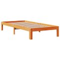 vidaXL Posteľ s knižnicou bez matraca vosková 90x200 cm borovica